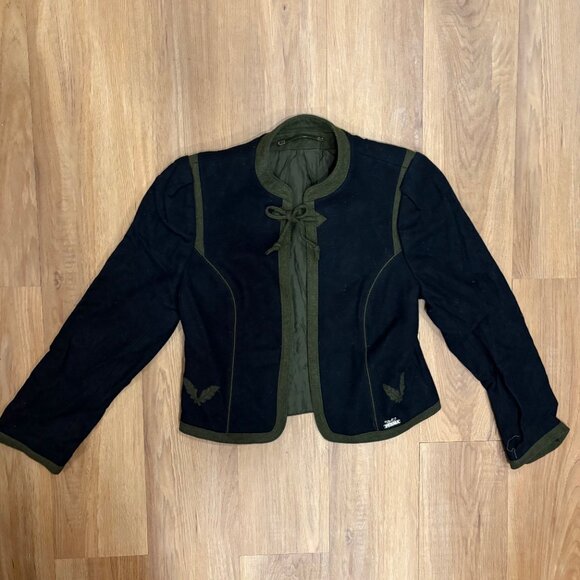Vintage Austrian Loden Wool Blazer – Cropped Pure Wool Jacket EU 36 - Picture 2 of 7